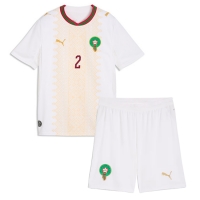 Camiseta Marruecos Achraf Hakimi #2 Segunda Equipación Replica Mundial 2026 para niños mangas cortas (+ Pantalones cortos)